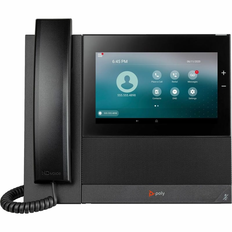 Poly CCX 600 IP Phone - Corded - Corded/Cordless - Wi-Fi, Bluetooth - Black - Thumbnail 2