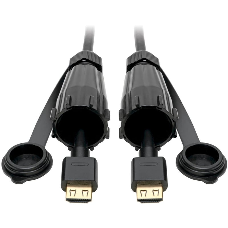 Eaton Tripp Lite Series High-Speed HDMI Cable (M/M) - 4K 60 Hz, HDR, Industrial, IP68, Hooded Connectors, Black, 12 ft. - Thumbnail 1