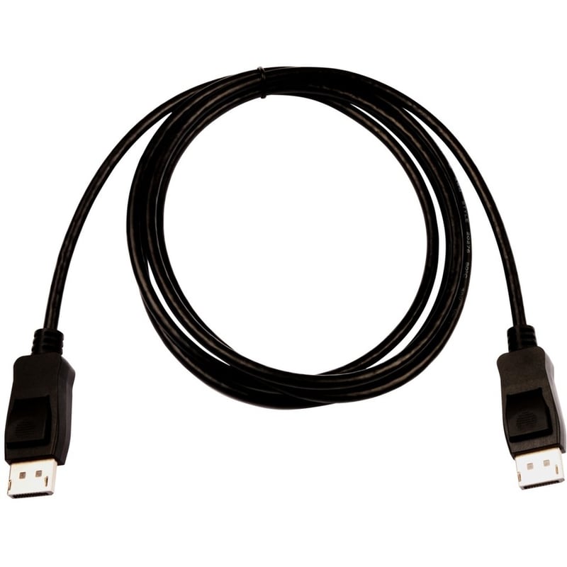 V7 Black Video Cable Pro DisplayPort Male to DisplayPort Male 2m 6.6ft - Thumbnail 1