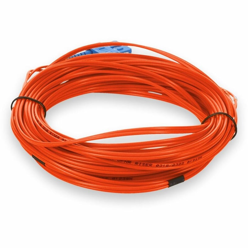 AddOn 1m ST to SC Orange OS2 Duplex OFNR (Riser-Rated) SMF Fiber Patch Cable - Thumbnail 4