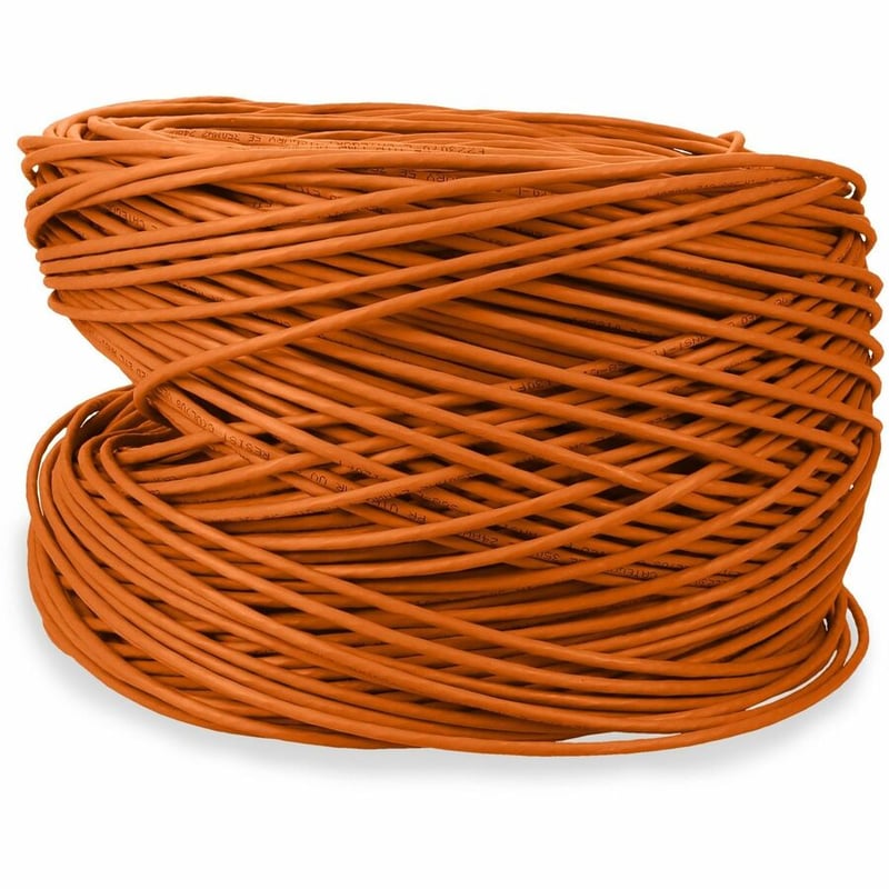 AddOn 1000ft Non-Terminated Orange CAT 5E PVC Bulk Cable - Thumbnail 2