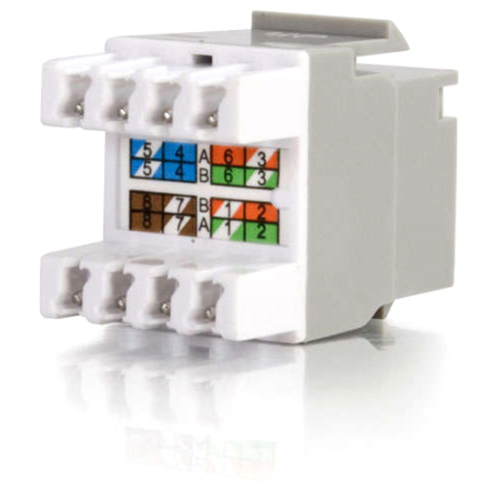 C2G Cat5E RJ45 UTP Keystone Jack - White - Thumbnail 4