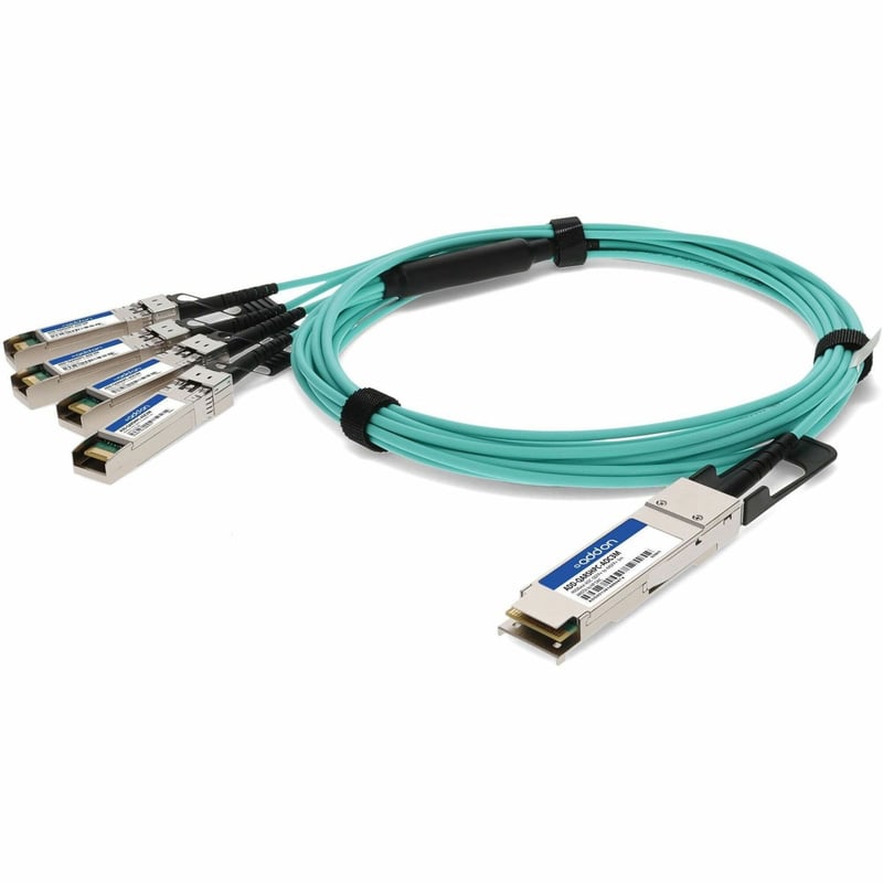AddOn Arista Networks® CAB-Q-S-AOC-3M to HP® JD092B-AOC3M Compatible TAA Compliant 40GBase-AOC QSFP+ to 4xSFP+ Active Optical Cable (850nm, MMF, 3m) - Thumbnail 1