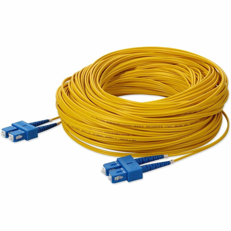 AddOn 25m SC to SC Yellow OS2 Duplex OFNR (Riser-Rated) TAA SMF Fiber Patch Cable - Thumbnail 1