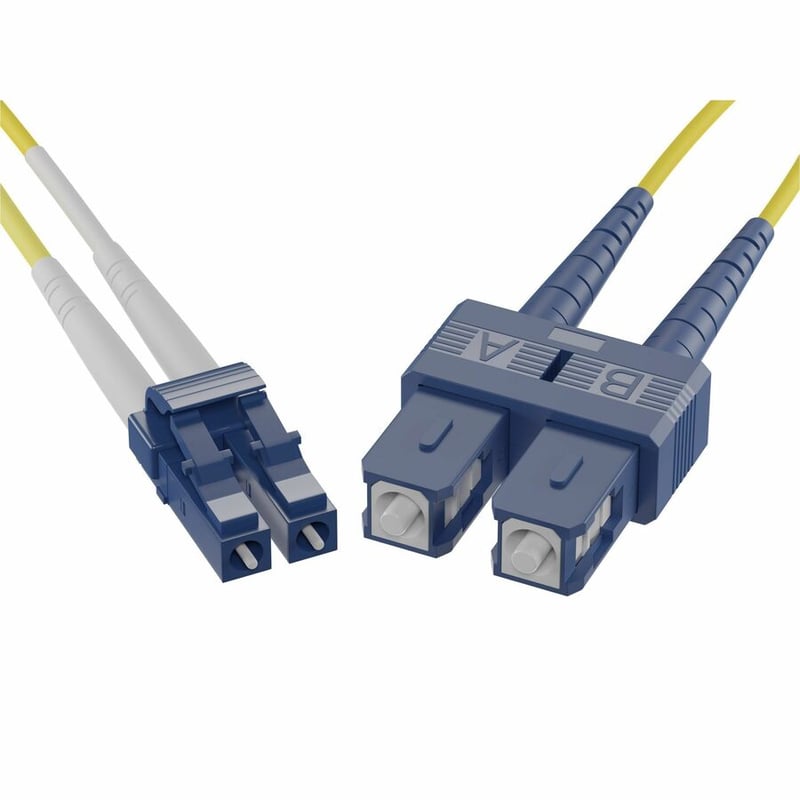 15 METER LC-SC SINGLEMODE FIBER OPTIC CABLE, YELLOW, OFNR, 9/125 FIBER, SINGLE-M - Thumbnail 3