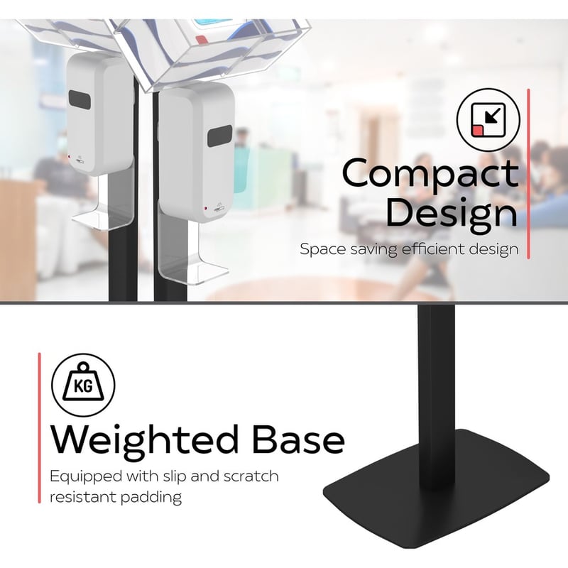 CTA Digital: Premium Thin Profile Sanitizing Station (Black) - Thumbnail 4