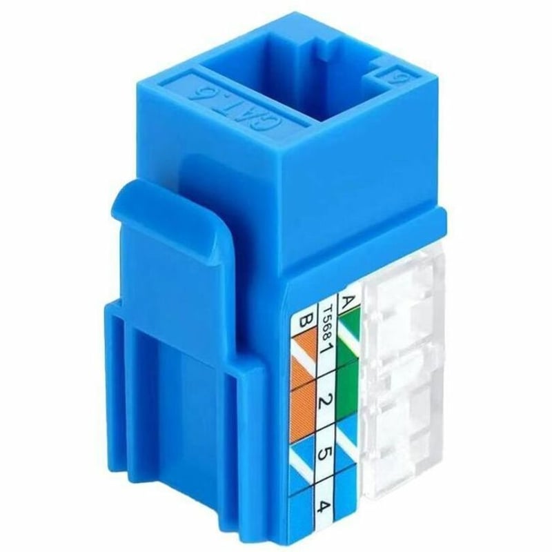 4XEM 10 pack Cat6A RJ45 Keystone Jack UTP 110-Type (Blue) - Thumbnail 2