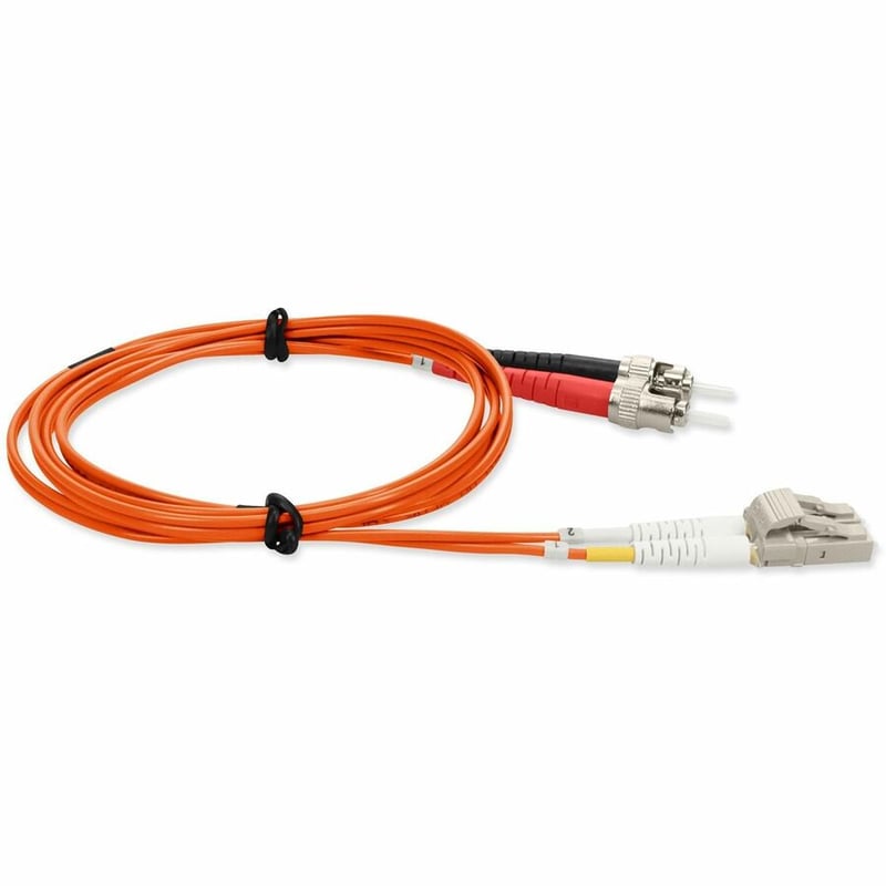 AddOn 2m LC to ST Orange OM4 Duplex OFNR (Riser-Rated) Fiber Patch Cable