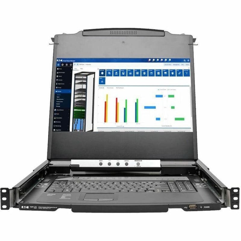 Tripp Lite by Eaton NetDirector 8-Port 1U Rack-Mount Console HDMI KVM Switch with 17 in. LCD and IP Remote Access Dual Rail - Thumbnail 4