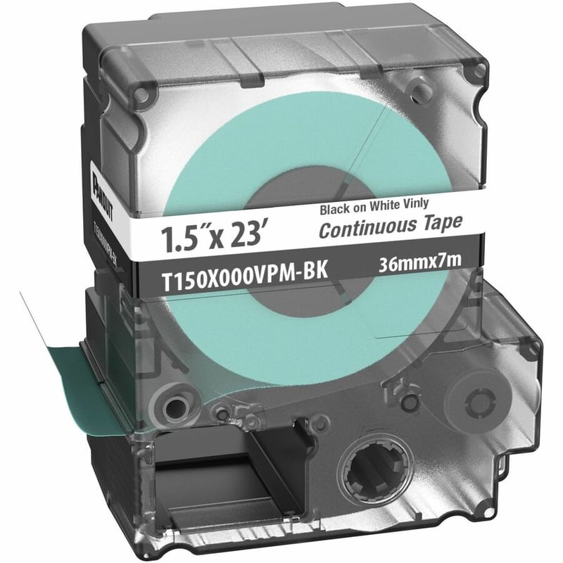 Panduit PXE T150X000VPM-BK MP Printer Cont. Tape, Safety & ID, Vinyl, Blk/Wht, 1.5" W - Thumbnail 4