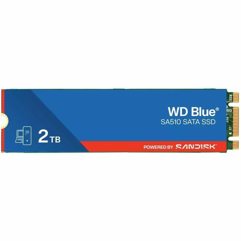 WD Blue SA510 WDS200T3B0B 2 TB Solid State Drive - M.2 2280 Internal - SATA (SATA/600) - Thumbnail 1