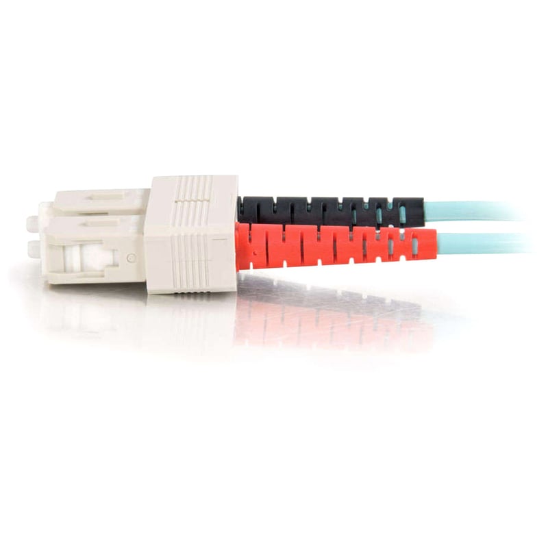 C2G-2m SC-SC 10Gb 50/125 OM3 Duplex Multimode PVC Fiber Optic Cable - Aqua - Thumbnail 4