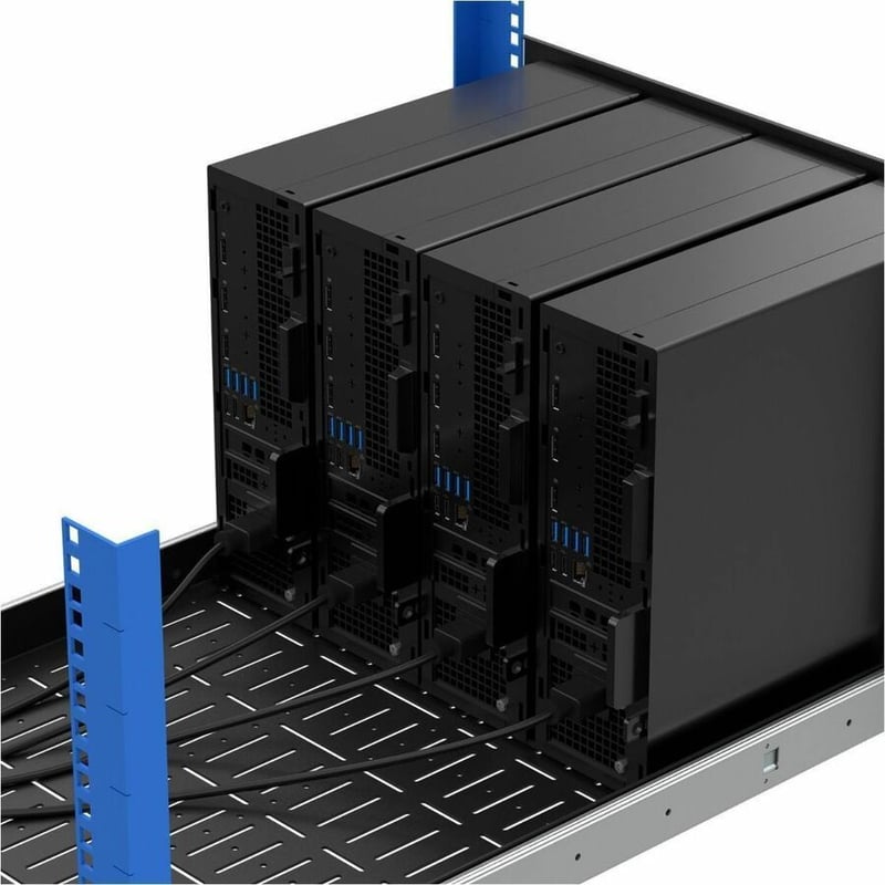 Rack Solutions 4-Unit Dell Pro Max Micro Face Plate/Bracket Set for Modular Shelf - Thumbnail 4