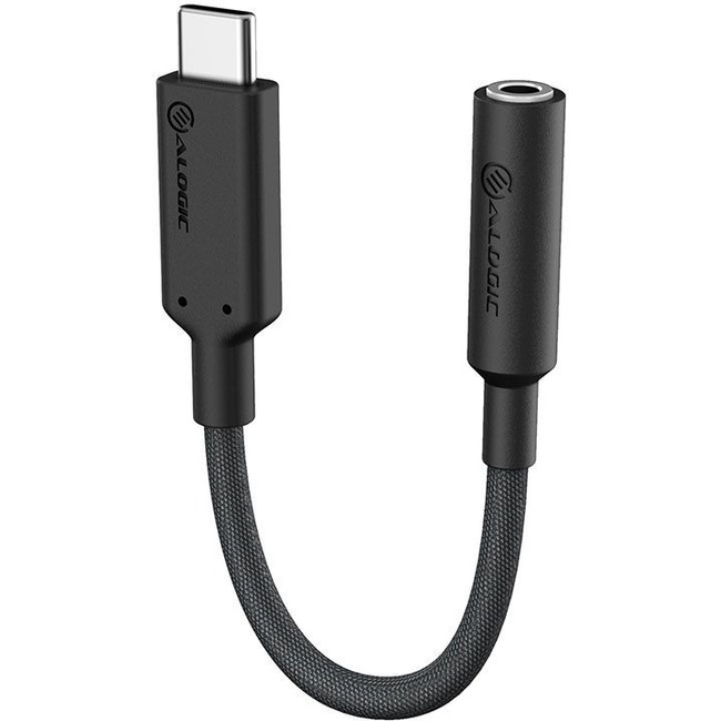 ALOGIC Elements PRO 10cm USB-C to 3.5mm Audio Adapter - Black - Thumbnail 1