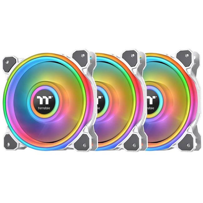 Thermaltake Riing Quad 12 RGB Radiator Fan TT Premium Edition 3 Pack - White - 3 Pack - Thumbnail 1