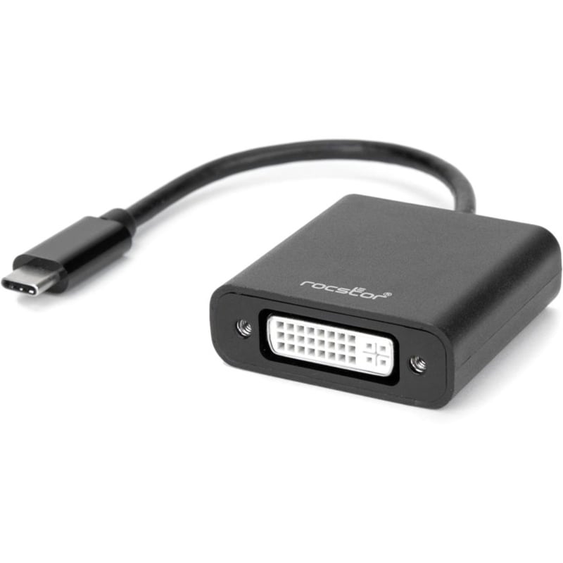 Rocstor Premium USB-C to DVI Adapter M/F- 6" - USB Type-C to DVI Converter adapter for MacBook, Macbook Pro, ChromeBook or any other USB Type C devices connecting to Displayport. Use for Monitor, Projector, and - Thumbnail 4