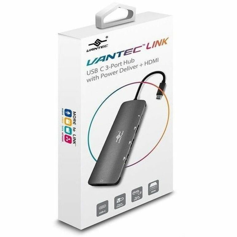 Vantec Link USB C 3-Port Hub with Power Delivery + HDMI - Thumbnail 5