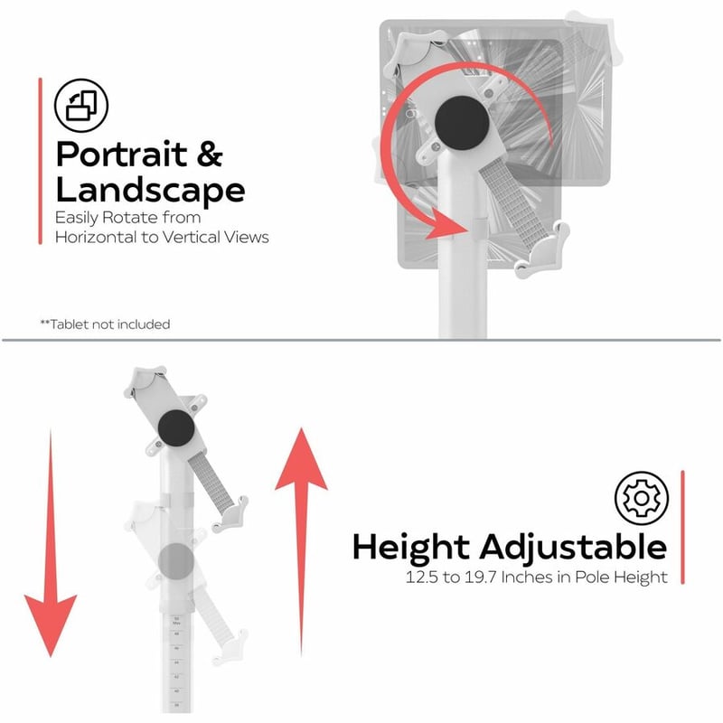 CTA Digital Height Adjustable Desk Mount w/ Non-Security Universal Holder - Thumbnail 2