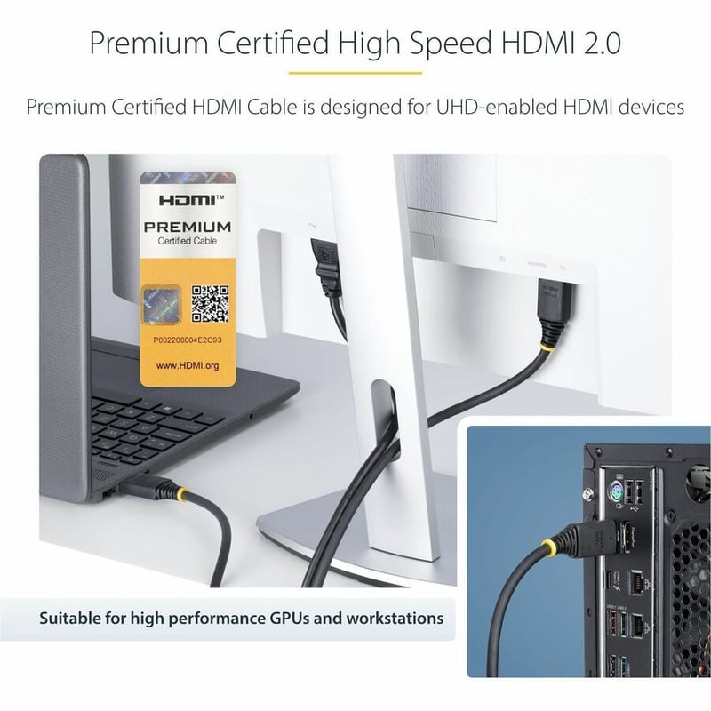PREMIUM CERTIFIED HDMI CABLE 15FT HDMI CORD/4K 60HZ/HDR10/ARC - Thumbnail 3