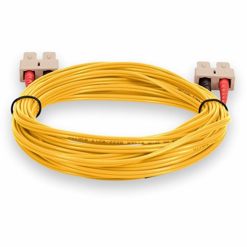 AddOn 10m SC to SC Yellow OM1 Duplex OFNR (Riser-Rated) MMF Fiber Patch Cable - Thumbnail 4