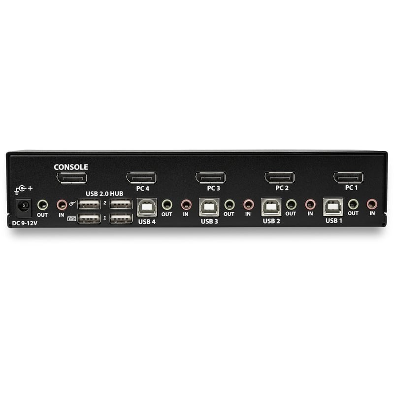 StarTech.com 4 Port DisplayPort KVM Switch - 4K 60Hz - Single Display - UHD DP 1.2 USB KVM Switch with USB 2.0 Hub & Audio - TAA Compliant - Thumbnail 4