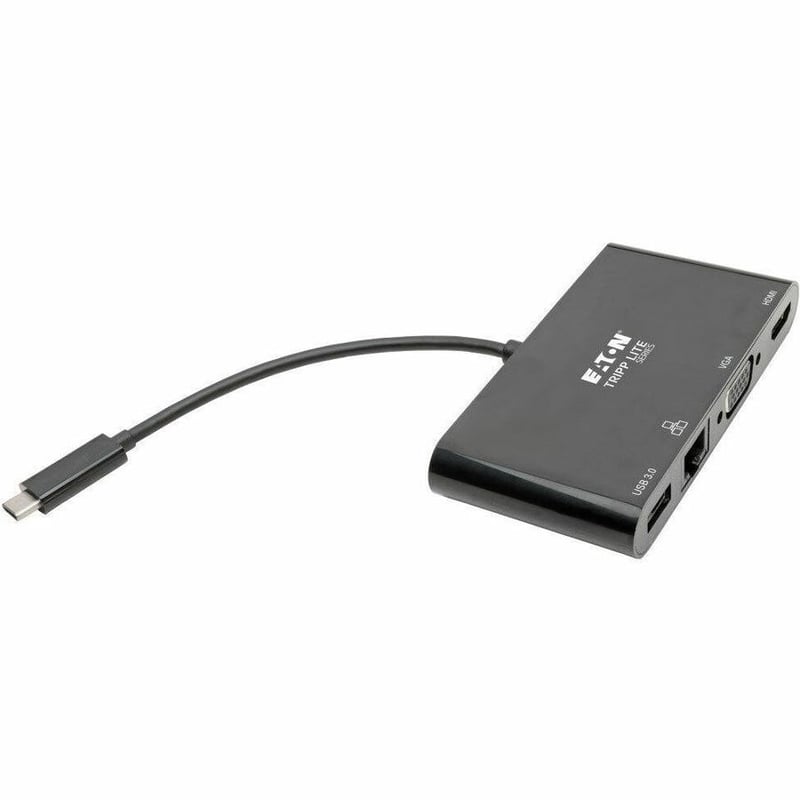 Tripp Lite by Eaton USB C Docking Station Adapter Converter 4K w/ HDMI, VGA, Gigabit Ethernet, USB-A Hub, Black, Thunderbolt 3 Compatible - Thumbnail 4