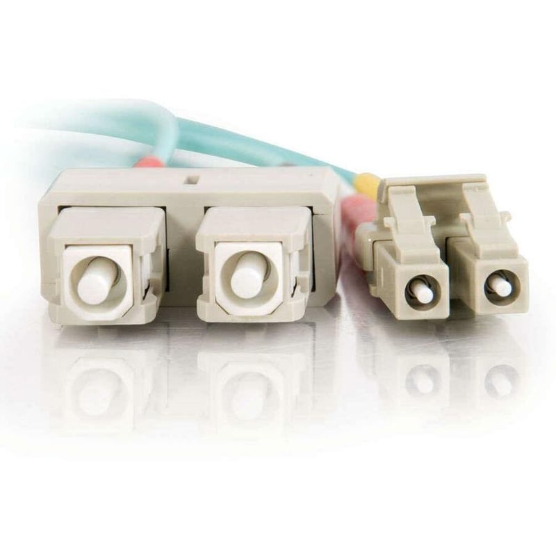 C2G-2m LC-SC 10Gb 50/125 OM3 Duplex Multimode Fiber Optic Cable (TAA Compliant) - Aqua - Thumbnail 3