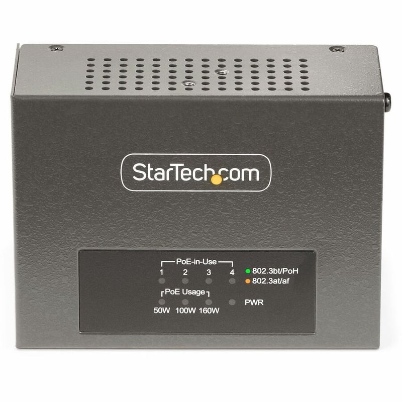 StarTech.com 4-Port Multi-Gigabit PoE++ Injector, 5/2.5/1G Ethernet (NBASE-T), PoE/PoE+/PoE++ (802.3af/802.3at/802.3bt), 160W Power Budget - Thumbnail 5