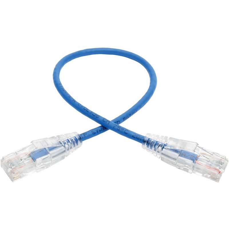 Eaton Tripp Lite Series Cat6 Gigabit Snagless Slim UTP Ethernet Cable (RJ45 M/M), PoE, Blue, 1 ft. (0.31 m) - Thumbnail 2