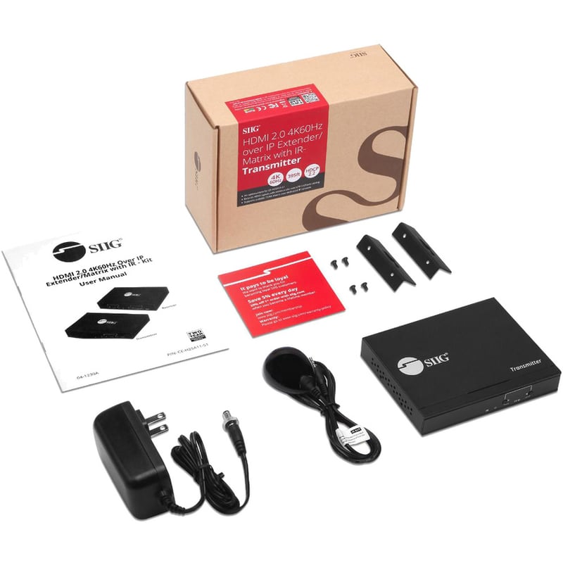 SIIG HDMI 2.0 4K60Hz Over IP Extender / Matrix with IR - Encoder (TX) - Thumbnail 2