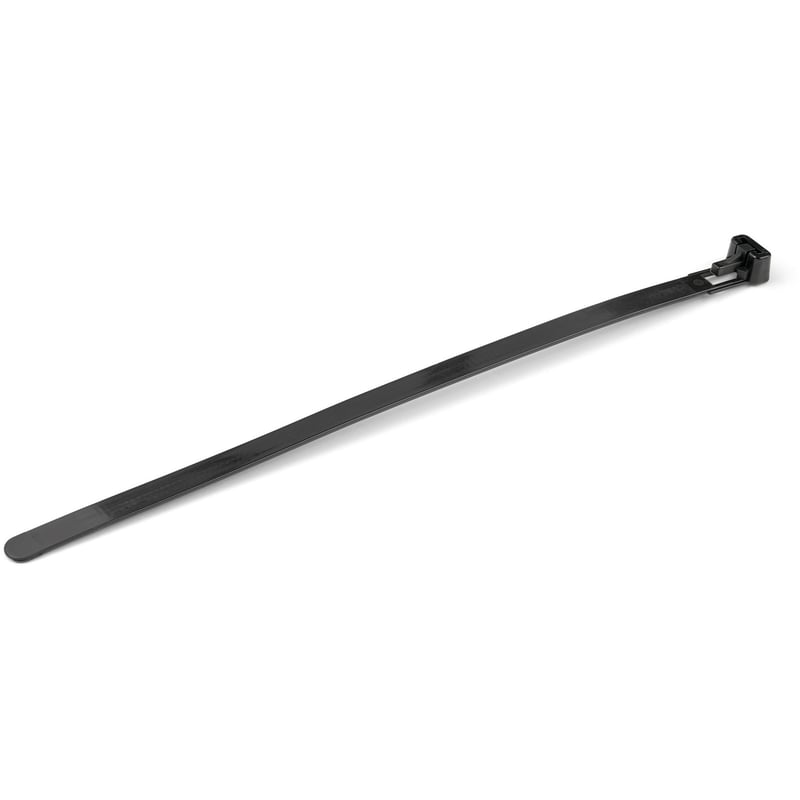 StarTech.com 8"(20cm) Reusable Cable Ties, 1-7/8"(50mm) Dia. 50lb(22Kg) Tensile Strength, Nylon, In/Outdoor, UL Listed, 100 Pack, Black - Thumbnail 1