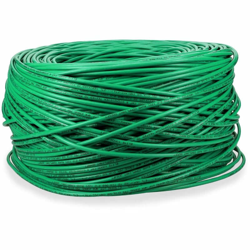 AddOn 1000ft Non-Terminated Green CAT 6 Plenum-Rated Bulk Cable - Thumbnail 1