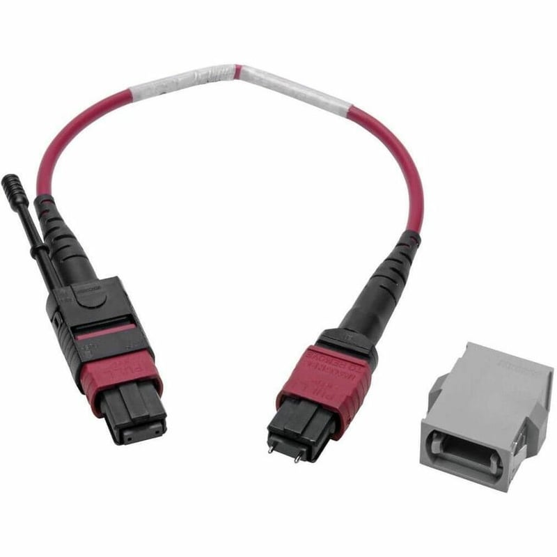 Eaton Tripp Lite Series MTP/MPO Parallel Optics Base-8 Migration Fiber Adapter, Polarity A to B, 12 Fiber, 40GB/100GB, OM4 M/F, Magenta, 8 in. - Thumbnail 2