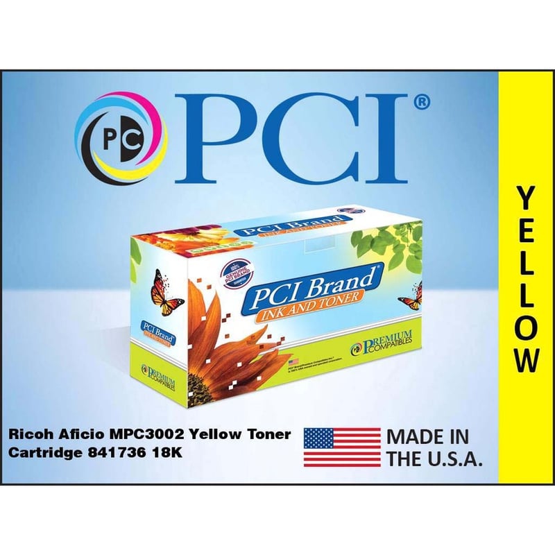 PCI BRAND RICOH LANIER SAVIN 841648 841736 YELLOW TONER CARTRIDGE 18K FOR RICOH - Thumbnail 2