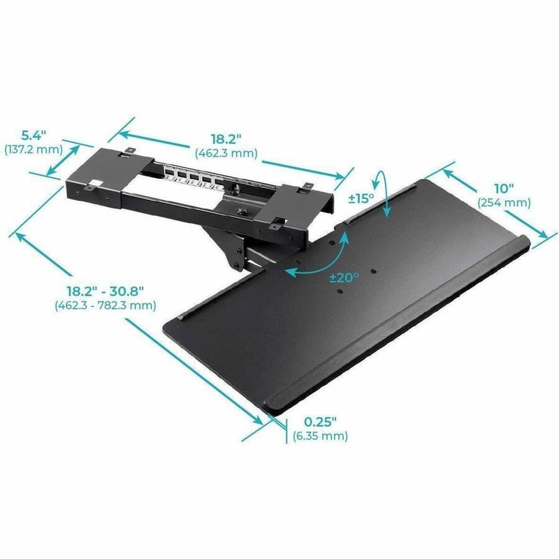 EASILY ADJUSTABLE HEIGHT, ANGLE, AND SWIVEL POSITION. STOWS UNDER DESK WHEN NOT - Thumbnail 2