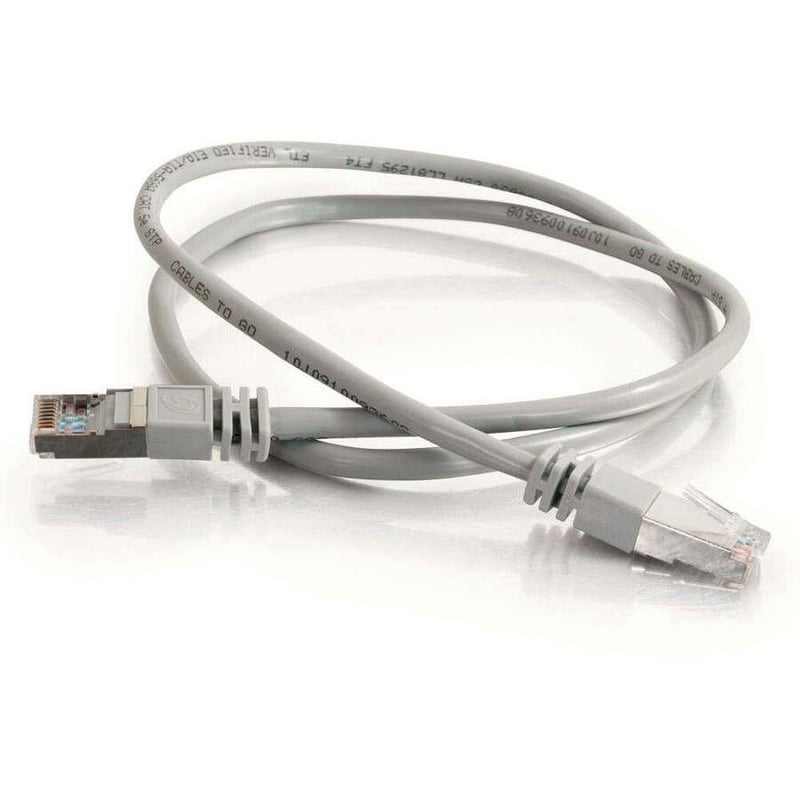 C2G 25ft Cat5e Snagless Shielded (STP) Ethernet Cable - Cat5e Network Patch Cable - Gray - Thumbnail 2