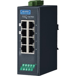 Advantech 8FE Managed Ethernet Switch Support PROFINET,-40~75? - Thumbnail 1