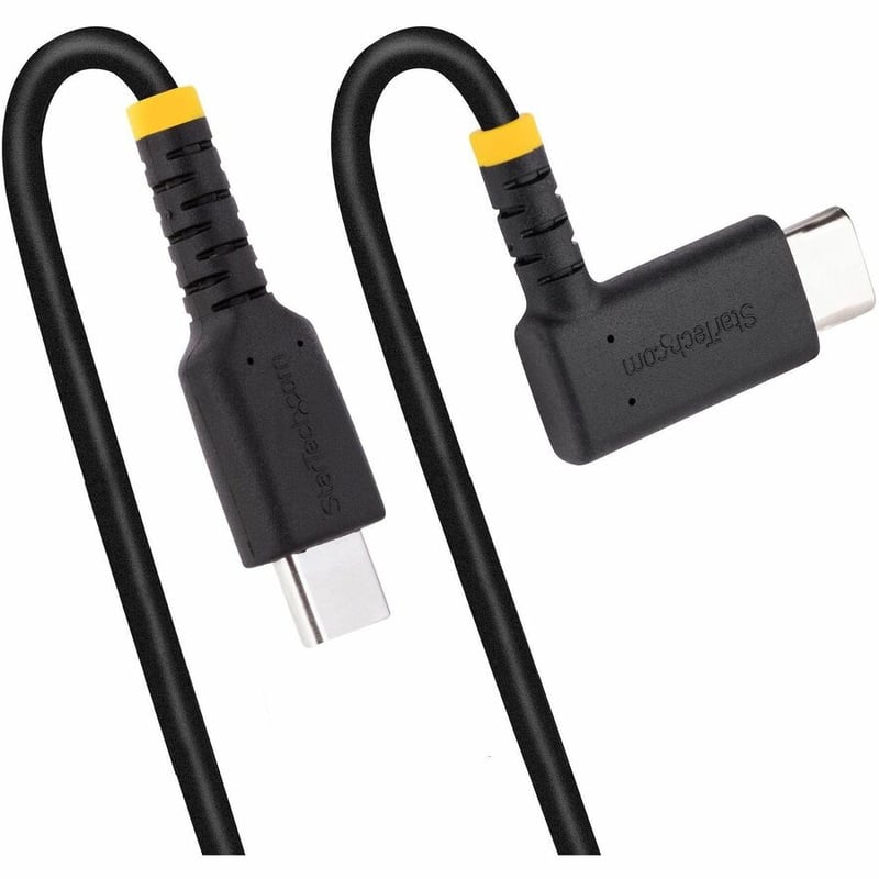 StarTech.com 1ft (30cm) USB C Charging Cable Right Angle, 60W PD 3A, Heavy Duty Fast Charge USB-C Cable, Durable Rugged Aramid Fiber - Thumbnail 2
