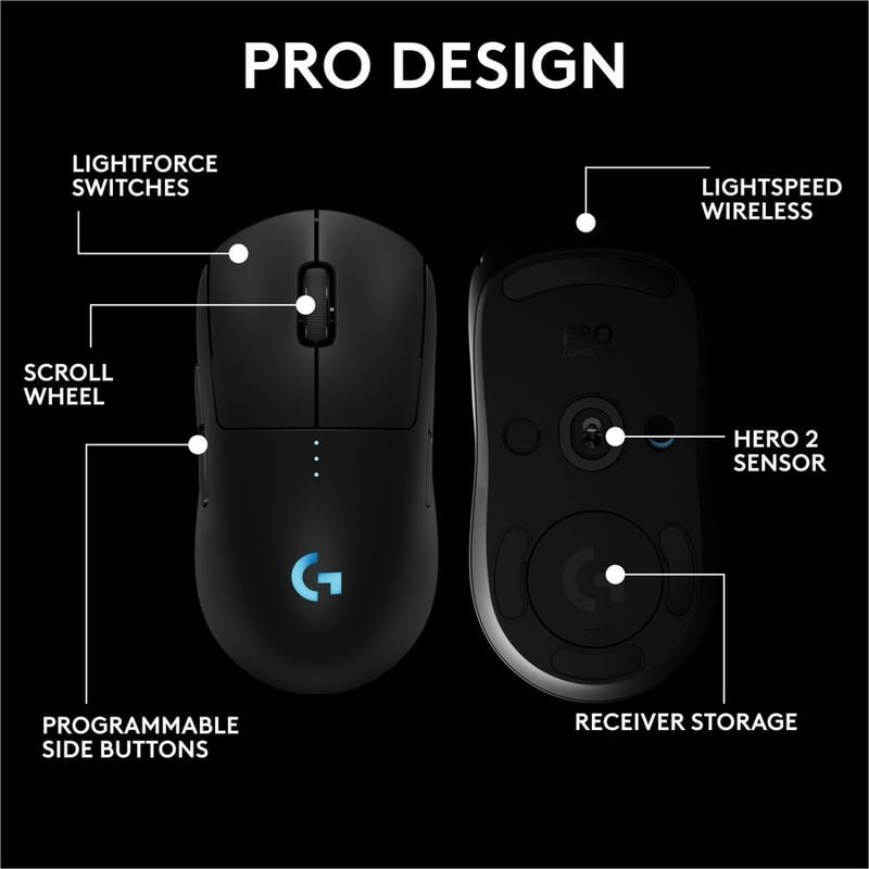 PRO 2 WIRELESS MOUSE - BLACK LOGITECH G
