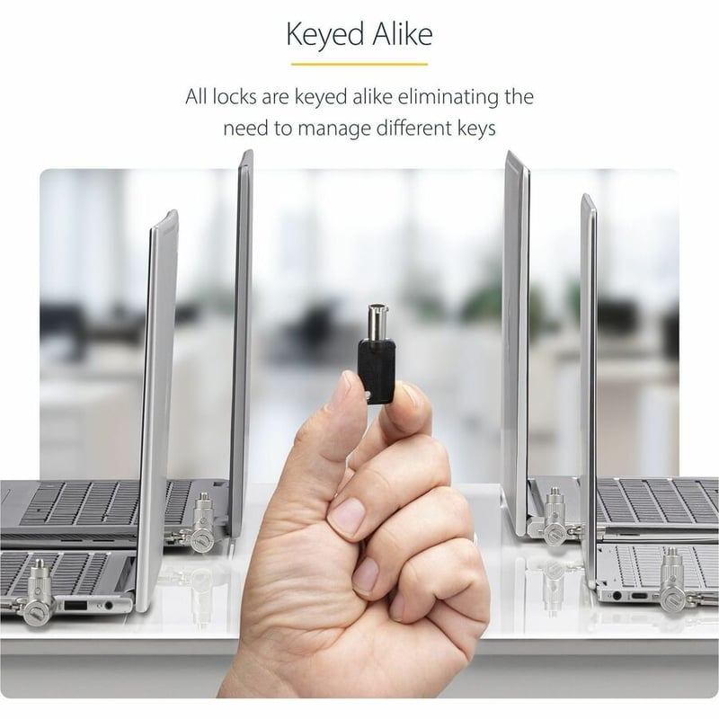 25PACK UNIVERSAL LAPTOP LOCK 6.6FT KEYED ALIKE SECURITY CABLE - Thumbnail 3