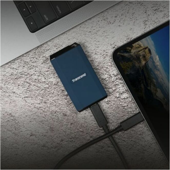 Transcend ESD410C 4 TB Portable Solid State Drive - External - Dark Blue - Thumbnail 3