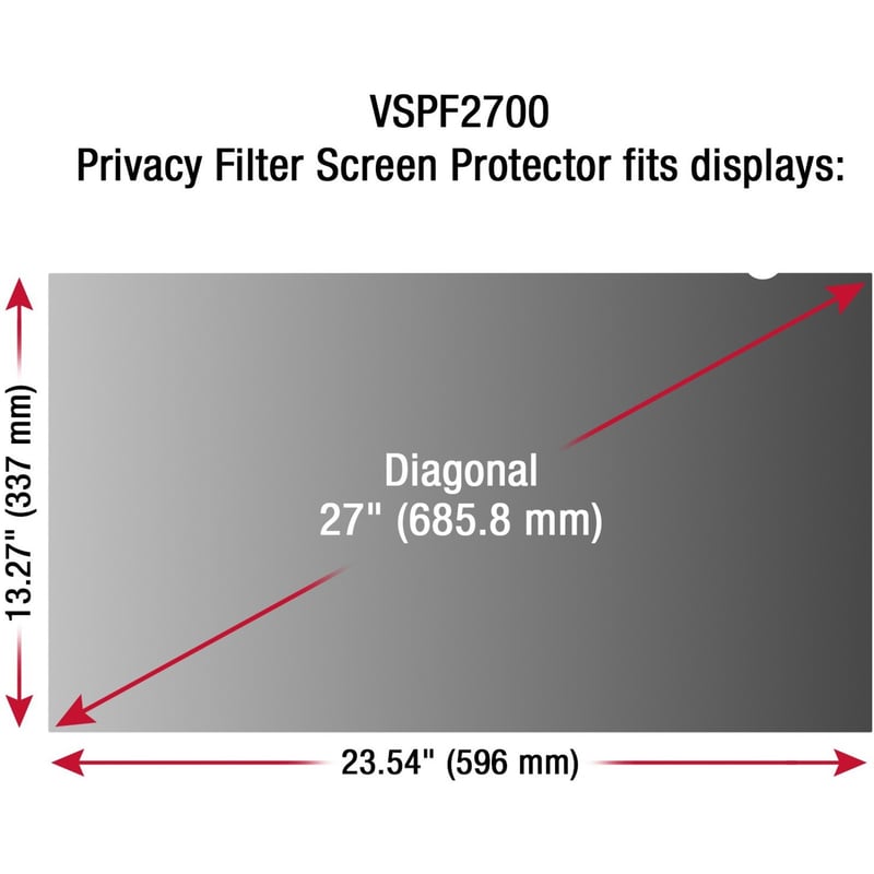 ViewSonic Privacy Filter Screen Protector Black - Thumbnail 1