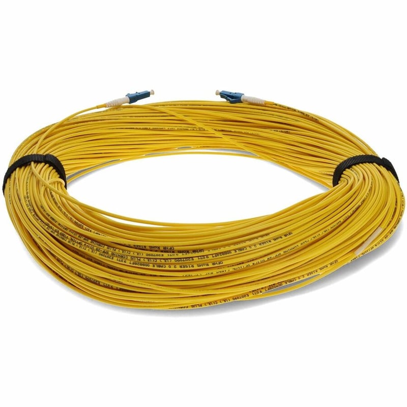 AddOn 78m LC to LC Yellow OS2 Simplex OFNR (Riser-Rated) SMF Fiber Patch Cable - Thumbnail 4