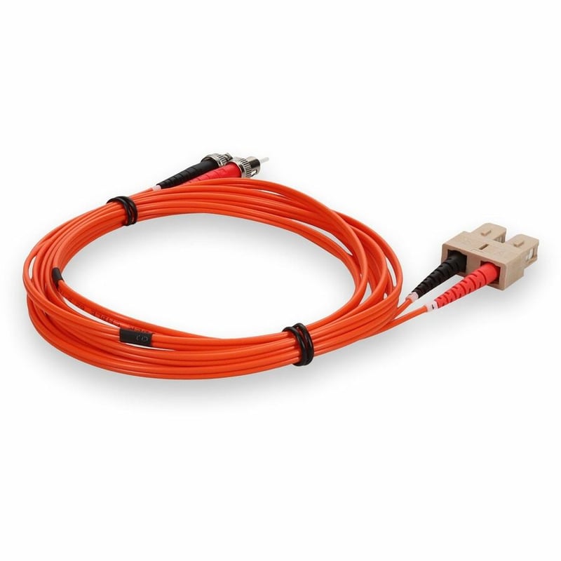 AddOn 2m ST to SC Orange OM1 Duplex OFNR (Riser-Rated) TAA MMF Fiber Patch Cable - Thumbnail 5