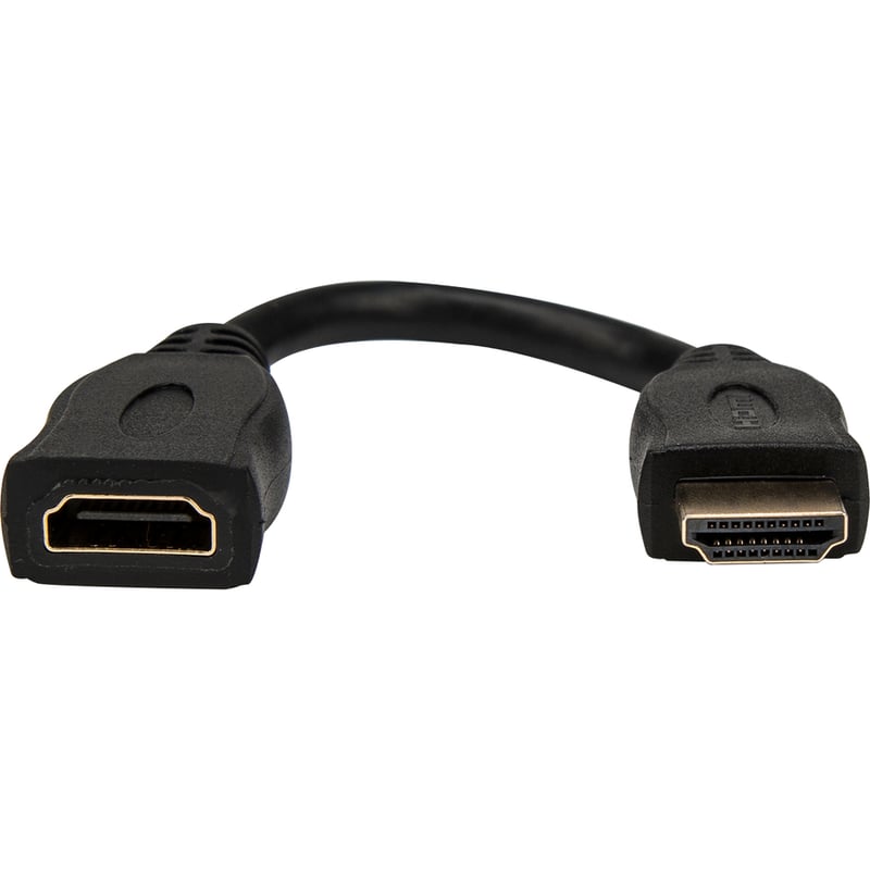 Rocstor Premium 6in High Speed HDMI Port Saver Cable M/F - Ultra HD 4k x 2k HDMI Cable - HDMI - 1 x HDMI Female - 1 x HDMI Male - Black Extension Cable - Thumbnail 5