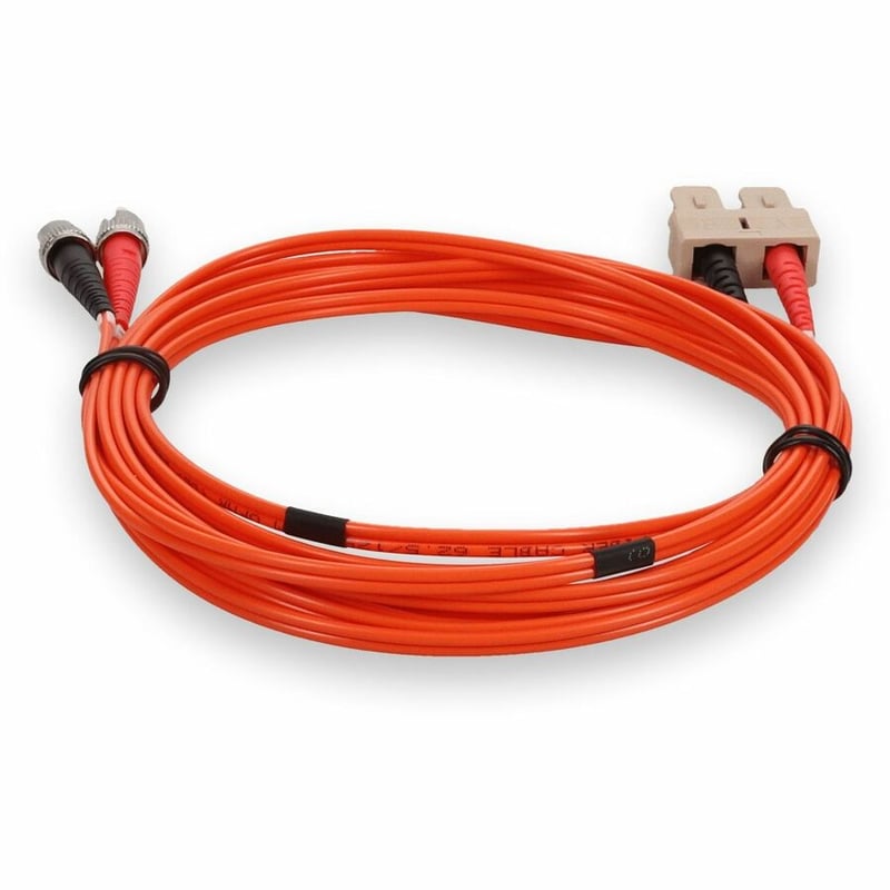 AddOn 9m ST to SC Orange OM1 Duplex OFNR (Riser-Rated) MMF Fiber Patch Cable - Thumbnail 4