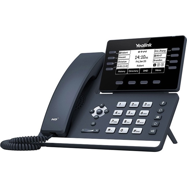 Yealink SIP-T53 IP Phone - Corded/Cordless - Corded - DECT, Bluetooth - Wall Mountable, Desktop - Classic Gray - Thumbnail 1