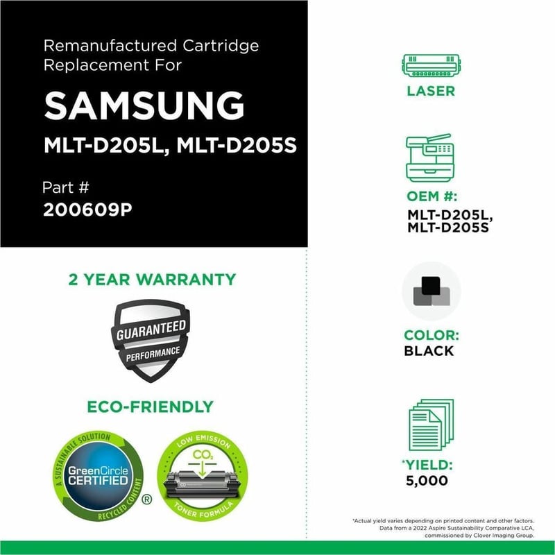Clover Imaging Remanufactured High Yield Toner Cartridge for Samsung MLT-D205L/MLT-D205S - Thumbnail 3