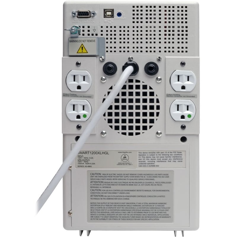 Tripp Lite by Eaton UPS SmartPro 120V 1kVA 750W Medical-Grade Line-Interactive Tower UPS with 4 Outlets Full Isolation USB Lithium Battery - Thumbnail 3