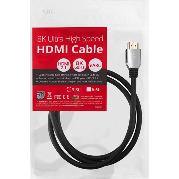 SIIG 8K Ultra High Speed HDMI Cable - 6.6ft - Thumbnail 2